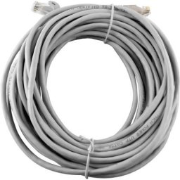 Cable LAN UTP cat 5 gaine gris clair complet avec connecteurs RJ45/RJ45 10 m connexion internet