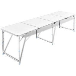 Hommoo - Table pliante de camping en aluminium avec hauteur ajustable