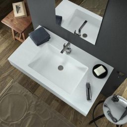 Relaxdesign - Plan avec vasque latérale intégrée 110X50 cm effet ardoise en résine marbre Relax