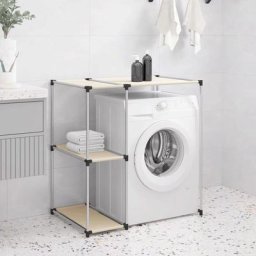 Elegant-Stil Support de rangement sur la machine à laver Crème 87x55x90,5 cm,Montage facile,1,55 Kg