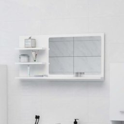 Miroir | Miroir déco pour Salle de bain Salon Chambre ou Dressing Blanc 90x10,5x45 cm Aggloméré