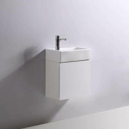 Rue Du Bain - Pack Studio Blanc droite + Meuble Lave main Blanc City