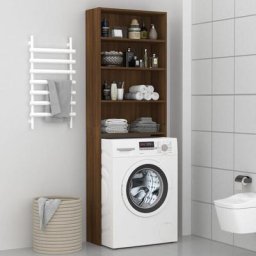 Kalisse - Meuble wc Moderne - Meuble pour machine à laver Chêne marron 64x24x190 cm FR7349