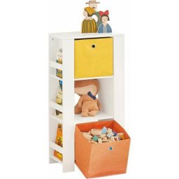 KMB48-W Bibliothèque Enfants, Armoire de Rangement pour Livres et Jouets pour Enfant, Étagère de