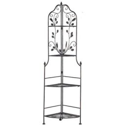 Tagère Angle Extérieur et Intérieur pour Plantes Noire 4 Niveaux Rangement pour Jardin ou Salle de
