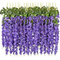 12 Pack de 1 3.6ft Faux Filigrane Glycines Vignes Fleurs Suspendues pour Mariage Jardin Fleurs diy