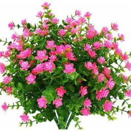 Lot de 24 Fleurs artificielles d'extérieur résistantes aux uv Plantes buis, arbustes, verdure en