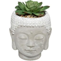 Plante artificielle Bouddha - pot en ciment - H13 - 5 cm Atmosphera créateur d'intérieur - Modèle 3