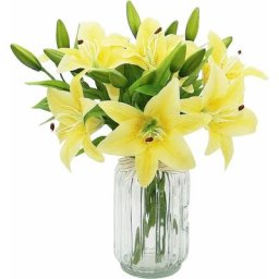 6 Bouquets de Fleurs en Vrac de Lys Artificiels, pu Real Touch Faux Fleur de Lys pour la Décoration