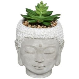 Plante artificielle Bouddha - pot en ciment - H13 - 5 cm Atmosphera créateur d'intérieur - Modèle 2