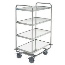 Chariot De Service Inox 4 Plateaux 800 X 500 Mm - Capacité 200 Kg - Hupfer