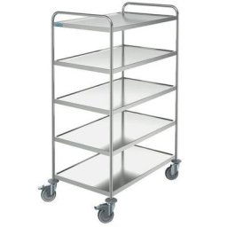 Chariot De Service Inox - 5 Plateaux 1000 X 000 Mm - Capacité 150 Kg - Hupfer