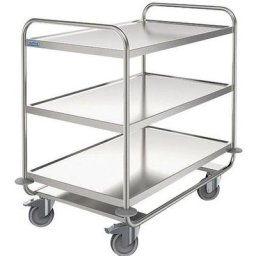 Chariot 3 Plateaux Inox 800x500 F=200 K G - Hupfer