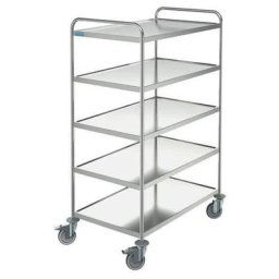 Chariot De Service Inox - 5 Plateaux 800 X 500 Mm - Capacité 150 Kg - Hupfer