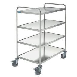 Chariot De Service Inox 4 Plateaux 800 X 500 Mm - Capacité 150 Kg - Hupfer