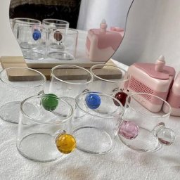 Ensemble de tasses à café et à thé en verre à degré de chaleur petit ensemble de normalisation