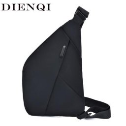 DIENQI – sac à bandoulière étanche pour hommes sacoche de poitrine USB Oxford antivol