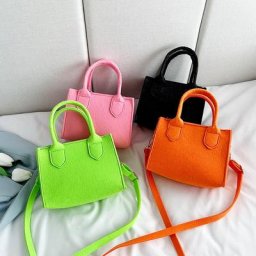 Mini sacs à bandoulière en feutre de couleur Pure pour femmes petits sacs à main à poignée