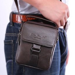 Sac à main en cuir véritable pour hommes sacoche à bandoulière de marque célèbre petite ceinture