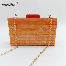 ChimBrand-Mini sac à main à rabat pour femme sac à main de luxe perle orange marbre rayé