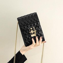Sac à main avec chaîne en métal pour femmes sacoche pour téléphone portable à bandoulière en