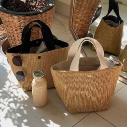 Sac à main tissé en paille pour femmes fourre-tout de plage décontracté sacs à poignée supérieure