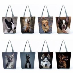 Sac de plage personnalisé pour femme sac à main imprimé chien fourre-tout animal mode