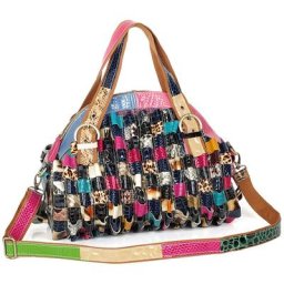 Sac à main en cuir de qualité pour femmes motif de salle colorée couture aléatoire sacs de