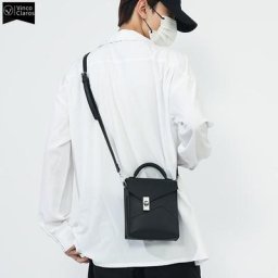 VC-Petit sac messager en cuir PU souple pour homme sacs à bandoulière en métal design de niche