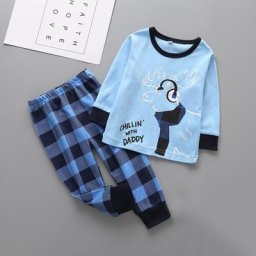 Pyjama à motif d'élan pour bébé garçon et fille tenue de noël à manches longues chemisier +