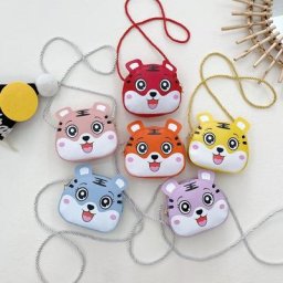 Sac à bandoulière en cuir PU pour enfants mignon Kawaii Mini porte-monnaie de dessin animé tigre