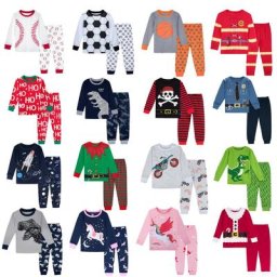 Pyjama d'Halloween pour Enfant Garçon et Fille Ensemble de Vêtements de Nuit Motif Dinosaure