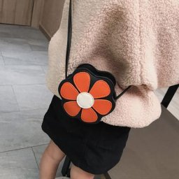 Sac à bandoulière en forme de fleur avec sangle pour filles porte-monnaie étudiant mini