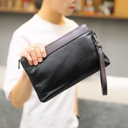 Pochette de jour en cuir PU pour hommes sac à main d'affaires sac à main de téléphone décontracté