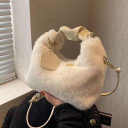 Mini sac à bandoulière en fausse fourrure pour femme sac à main portable sac à bandoulière doux