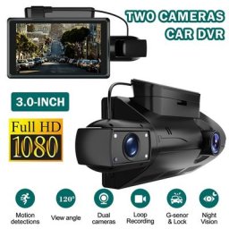 Caméra de tableau de bord pour voiture 3.0 pouces HD 1080P DVR avant et caméras de voiture