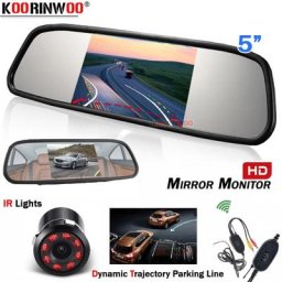 Koorinwoo-Caméra de rétroviseur sans fil 3 en 1 voiture marchandises grand angle s'agisse