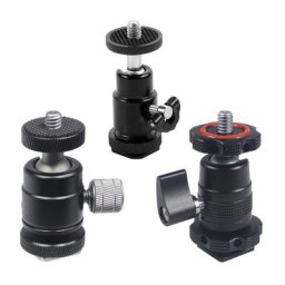 Support rotatif à vis de 1/4 pouces Mini trépied en aluminium tête sphérique support de Flash