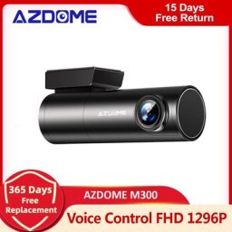 AZDOME – caméra de tableau de bord M300 1296P commande vocale en anglais Mini DVR WiFi Vision