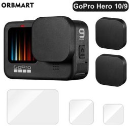 Couvercle de capuchon d'objectif pour GoPro fore11 10 9 film de protection d'écran en verre noir
