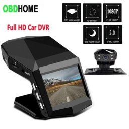 Prada-Caméra de Tableau de Bord DVR HD de 2.0 Pouces Caméra de Tableau de Bord avec Vision Nocturne