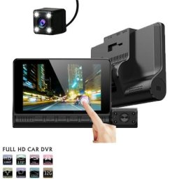 Enregistreur de conduite à trois objectifs Full HD FHD1080P écran tactile de 4.0 pouces Vision