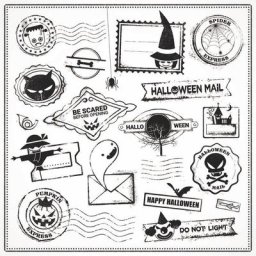 KLJUYP-Timbres Transparents d'Halloween Personnages Typiques et Monstres Artisanat en Papier