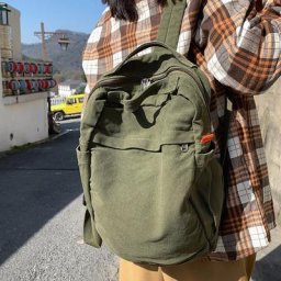 Annmouler – sac à dos en toile pour femmes décontracté couleur unie sac de jour grande capacité