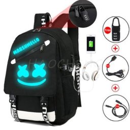 Sac à dos DJ en toile noire pour adolescents sacoche de voyage pour ordinateur portable pour