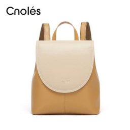 Cnoles-Sac à dos rétro en cuir de vachette pour femme sac à main initié sac à dos de voyage
