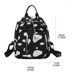 Petit sac à dos imprimé vache en Nylon décontracté pour adolescentes filles Mini sac d'école
