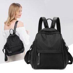Sac à dos noir imperméable pour femme sacs de voyage pour femme sac à dos en toile pour fille