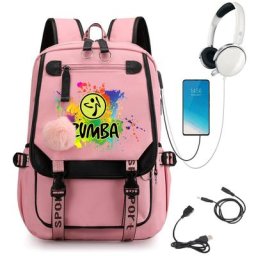 Zumba – sac à dos d'école imprimé danse pour adolescentes avec chargeur Usb grande capacité à
