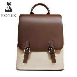 FOXER – sacs à dos en croûte de cuir pour femmes sac à dos de grande capacité pour affaires école